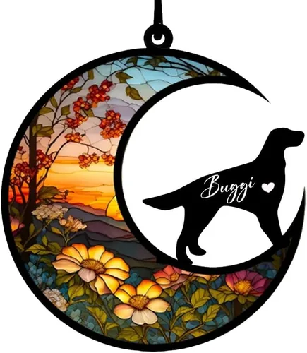 Vista 19 de Atrapasoles conmemorativos personalizados para perros Akita, nombre de perro personalizado, adorno de pérdida de perro, regalo para amantes