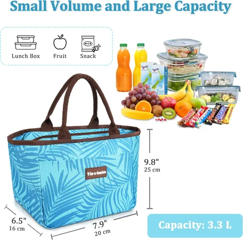 Vista 3 de Tirrinia Bolsas de almuerzo para mujeres y hombres, bonita bolsa de almuerzo aislada para mujeres, lonchera a prueba de fugas a prueba de fugas