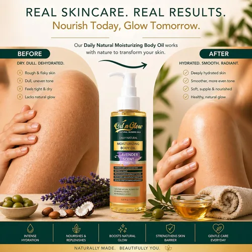 Vista 3 de Aceite corporal hidratante 100% natural para después de la ducha, aceites corporales hidratantes no grasos para mujeres y hombres, piel seca, 5.07