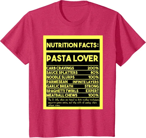 Vista 72 de Pasta Lover Nutrition Facts: The Ultimate Carb Connoisseur's T-Shirt Negro