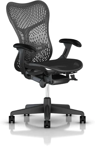 Vista 7 de Herman Miller Silla Mirra 2 - Limitador de inclinación y ángulo del asiento, respaldo de mariposa