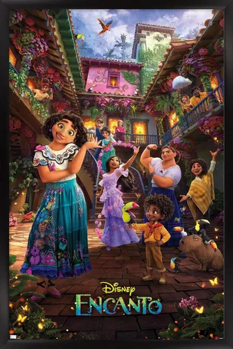 Vista 9 de Trends International Disney Encanto - Póster familiar de una hoja, 22.4 pulgadas de largo x 14.7 pulgadas, versión enmarcada de madera de granero