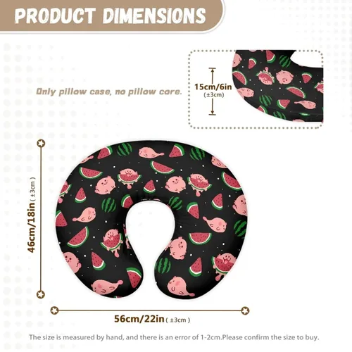 Vista 3 de Funda de almohada de lactancia Axolotl Sandía para almohadas de lactancia materna, funda de almohada de lactancia para recién nacido, se adapta a