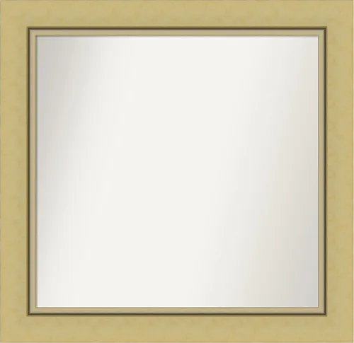 Vista 133 de Amanti Art Landon Gold Espejo de baño, espejo de pared o espejo de tocador de baño sobre el fregadero (26.25 x 26.25 pulgadas) Espejo no biselado