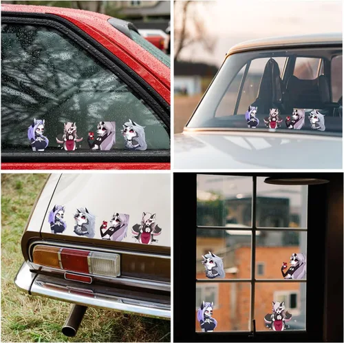 Vista 4 de 5.1" 4 Piezas Calcomanías Geniales de Loona Anime Furry Adhesivos para Ventanas Laptop Parachoques Equipaje Vinilo Accesorios de Auto