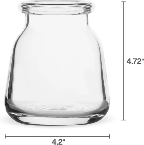 Vista 2 de Elements Jarrón para botella de leche de vidrio transparente de 5 pulgadas, florero pequeño para flores secas, flores sintéticas y decoración