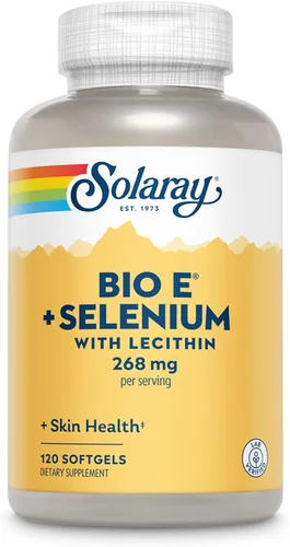 Vista 7 de SOLARAY Bio Vitamina E con selenio - Suplemento de vitamina E y selenio, apoyo para la salud de la piel y el corazón para hombres y mujeres, 268 mg