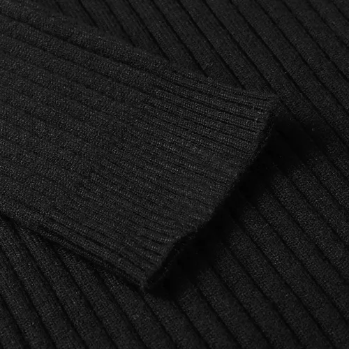 Vista 6 de Suéter de cuello alto para hombre, ajuste delgado, suave, de punto básico, suéter