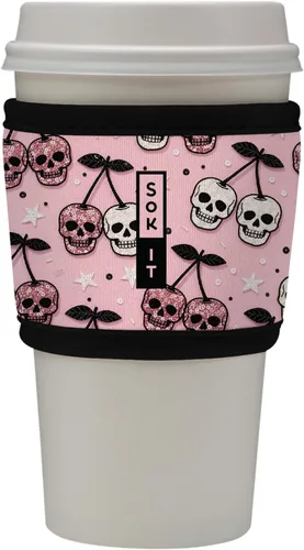 Vista 187 de Sok It HotSok Coffee & Tea - Funda de neopreno con aislamiento reutilizable (floral abstracto)
