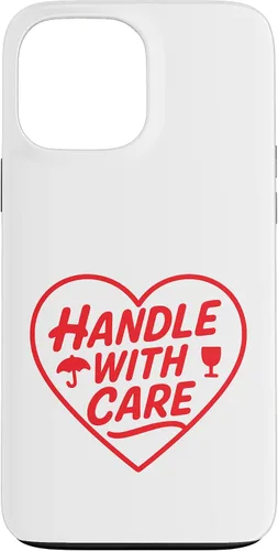 Vista 24 de Handle with Care - Cute Heart Warning Design Case for iPhone 17