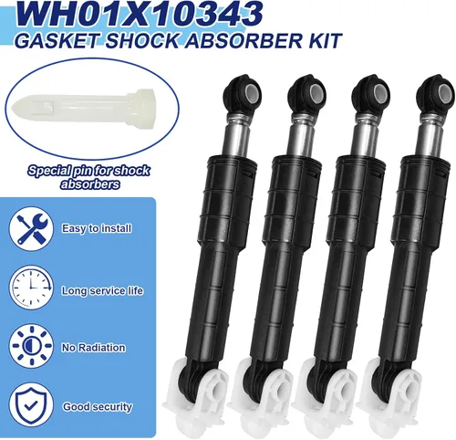 Vista 4 de WH01X20826 Kit de amortiguador de arandela (4 amortiguadores y 4 pines) apto para GE General Electric, arandelas Kenmore reemplaza WH01X10343