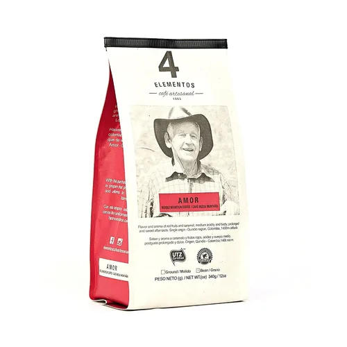 Vista 13 de 4 Elementos Café integral clásico de 12 onzas, tostado medio oscuro, 100% arábica de Colombia, sabor audaz y rico
