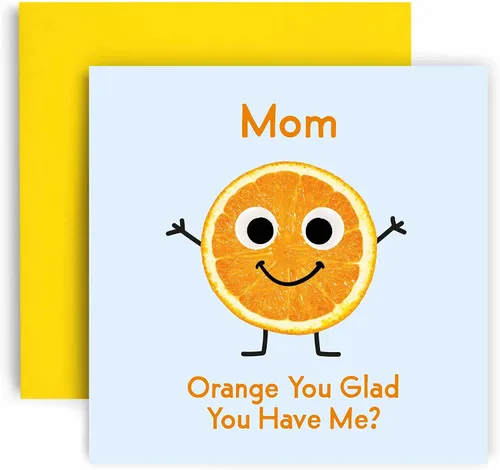 Vista 8 de Huxters Tarjetas de cumpleaños para hombres, tarjeta de cumpleaños naranja con texto en inglés "You Glad Brother" para él, divertida tarjeta del día