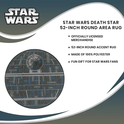 Vista 7 de Ukonic Star Wars Galactic Empire Death Star - Alfombra redonda de 52 pulgadas