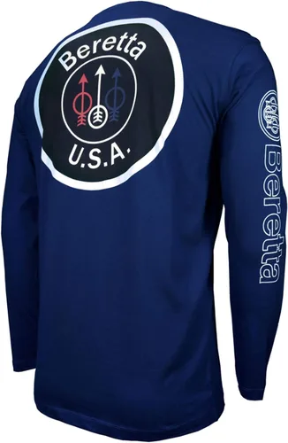 Vista 2 de Beretta Men's USA Trident Logo Vintage Long Sleeve Cotton T-Shirt