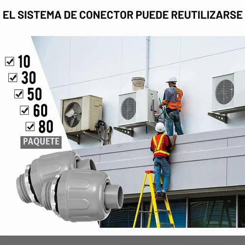 Vista 6 de Maitys Conector hermético de líquido de 1/2 pulgada, accesorios de conducto eléctrico de PVC, conector de conducto flexible recto de 180 grados