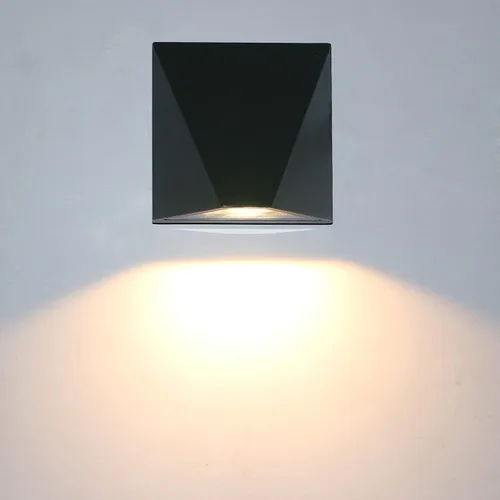 Vista 3 de 12W LED al aire libre exterior apliques puerta puerta luz impermeable accesorio lámpara negro cálido blanco