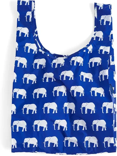 Vista 8 de BAGGU Standard Reusable Shopping Bag, Ripstop Nylon Grocery Tote or Lunch Bag Piel de serpiente rosa