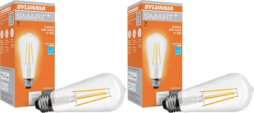 Vista 16 de Sylvania WiFi LED Smart ST19 RGBW - Bombilla de filamento de color y acabado ámbar, 7 W eficiente, para Alexa/Google Assistant, 2000 K, no requiere