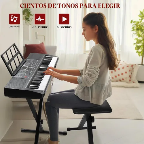 Vista 2 de Ktaxon Teclado eléctrico de 61 teclas Juego de piano eléctrico