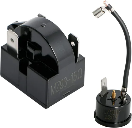 Vista 12 de Protector térmico de sobrecarga térmica de 2 pines 1/4 HP 180 W 12 ohmios + relé de arranque PTC, pieza de repuesto para refrigerador de automóvil