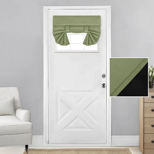 Vista 74 de HOMEIDEAS Cortinas 100% Opacas para Luces Laterales de Puerta Principal, Cubierta de Ventana de Puerta de Aula, Persianas de Privacidad