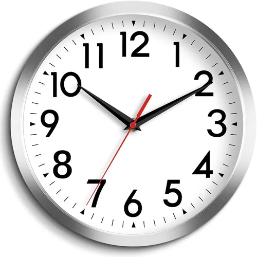 Vista 12 de DAXSMY Reloj de pared analógico pequeño de 8 pulgadas, silencioso, sin tictac, funciona con pilas, moderno, simple, decorativo, para cocina