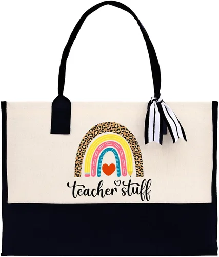 Vista 2 de VANESSA ROSELLA Bolsa de lona de algodón para profesores, regalo para profesores, bolsa floral