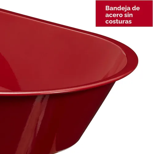 Vista 4 de Radio Flyer Carretilla roja para niños, juguete al aire libre, carrito de jardín para niños, herramienta, equipo de juego de patio para niños