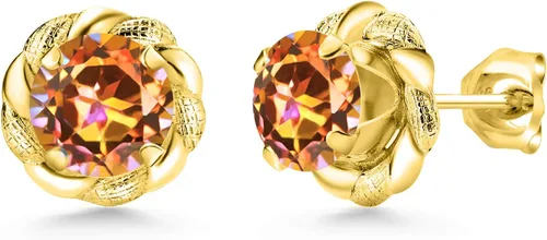 Vista 206 de Gem Stone King Aretes de plata de ley 925 de 0.236 in con piedra natal redonda para mujer