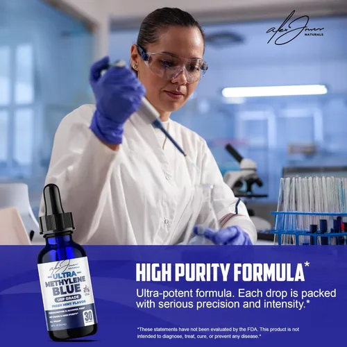 Vista 9 de Paquete de rutina diaria – Gomitas orgánicas Shilajit suplementos energéticos con Ashwagandha (30 unidades) + gotas de azul de ultra metileno 1%