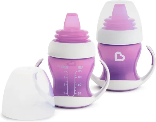 Vista 9 de Munchkin® Gentle™ Transition Sippy Trainer Cup, 4 Onzas, Paquete de 2, Azul