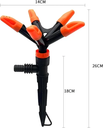 Vista 2 de Aspersor giratorio de 360° - Aspersor de césped con ángulo ajustable de 45°, sistema de riego para césped y jardines domésticos, hecho
