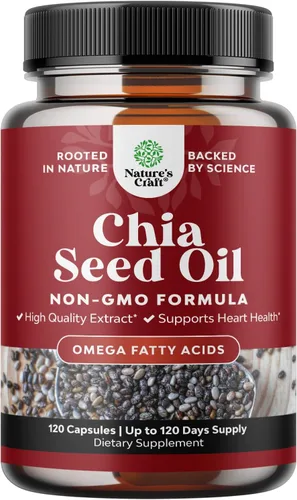 Vista 9 de Pure Chia Extracto de Semilla Cápsulas - Potente Suplemento para el Sueño - Salud de la Piel y el Cabello - Vitaminas Omega 3 Ácidos Grasos Fibra