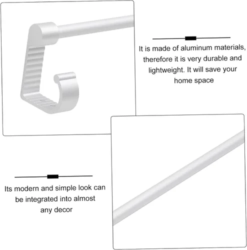 Vista 8 de Uonlytech Toallero Percha Espacio Aluminio Toallero Un Cuerpo Colgador Barra Toallero Organizador