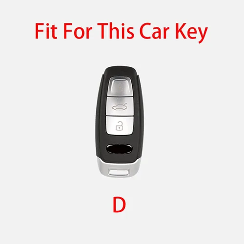 Vista 4 de Funda de cuero TPU para llave remota de coche, compatible con Audi A3 A6 A7 A8 A6L A8L E-tron Q5 Q7 Q8 C8 D5 Protector Holder Accesorios