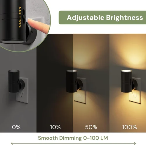 Vista 3 de L LOHAS LED Luz nocturna, luces nocturnas que se enchufan a la pared, 5 5 ct.
