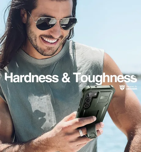 Vista 5 de Dexnor Funda de cuerpo completo para Samsung Galaxy S23 5G/6.1 pulgadas, marco frontal extra, protección de grado militar, protector de pantalla