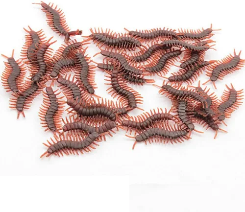 Vista 4 de Cooplay 30 piezas vintage simuladas de plástico falso ciempiés escolopendra insectos broma broma trucos terroríficos insectos para adultos divertido