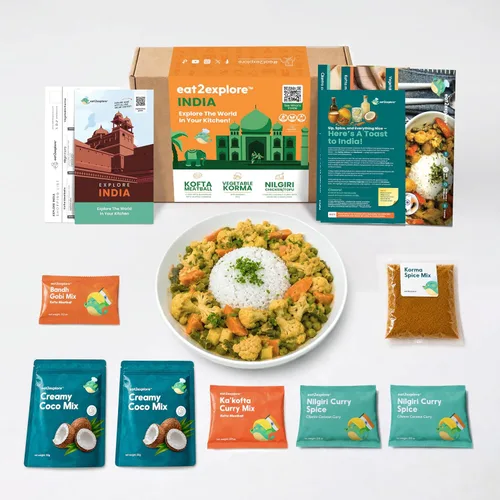 Vista 24 de eat2explore Kit de cocina global para adultos, recetas auténticas, especias esenciales y maridajes de bebidas, perfecto para citas nocturnas