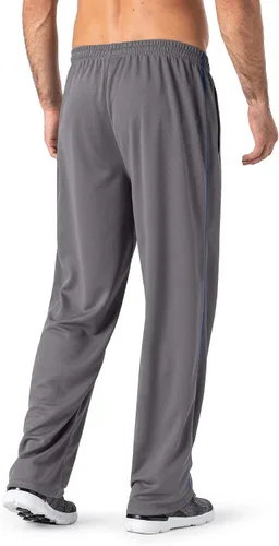 Vista 2 de Magnivit - Pantalones deportivos ligeros para hombre, ajuste holgado, parte inferior abierta, de malla, atléticos, con bolsillos con cremallera