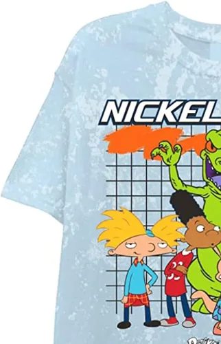 Vista 5 de Nickelodeon Camiseta clásica Rewind para hombre, Rugrats, Ren & Stimpy, and Hey Arnold Tie Dye