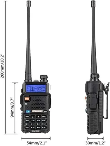 Vista 3 de BAOFENG UV-5R Radio bidireccional Radio de mano jamón de doble banda Walkie