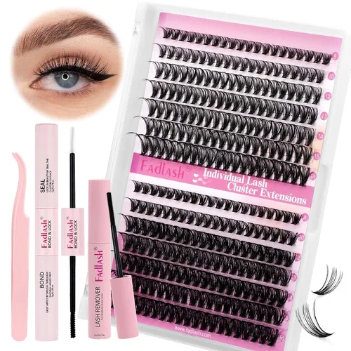 Vista 36 de Extensiones de racimos de pestañas con bandeja grande, pestañas individuales 10D 20D, mezcla natural, suave, C Cur negro, imitación de visón