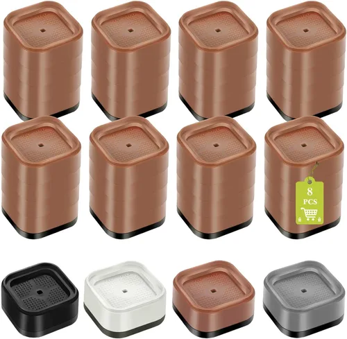 Vista 33 de Paquete de 12 elevadores de muebles de 1, 2 o 3 pulgadas, elevadores de cama ajustables resistentes para mesa, escritorio, sofá, silla, gabinete