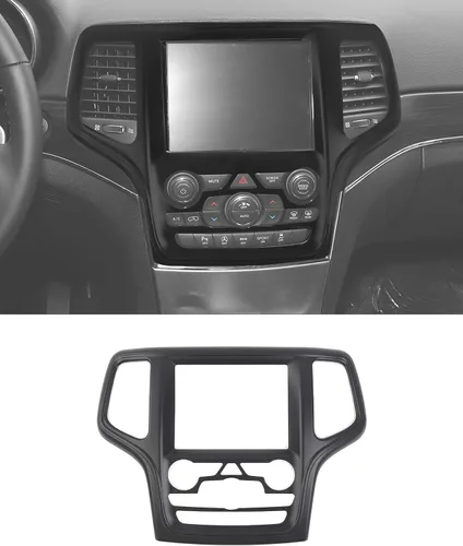 Vista 7 de Hoolcar Accesorios interiores Cubierta de marco de navegación con control central ABS para Jeep Grand Cherokee 2014-2020, color rojo