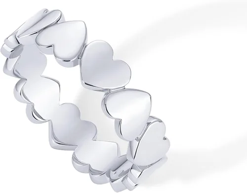 Vista 3 de PAVOI Anillo apilable de corazón chapado en oro de 14 quilates para mujer Anillos llamativos de amor de San Valentín