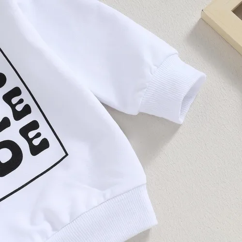 Vista 4 de Fladdswed Conjunto de 2 piezas de sudadera de manga larga para bebé niño pequeño + pantalones con cordón