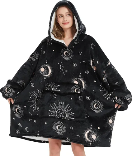 Vista 24 de Fiosnow Sudaderas con capucha de pizza y papas fritas para mujeres y hombres, sudaderas con capucha de tamaño grande para adultos, manta portátil