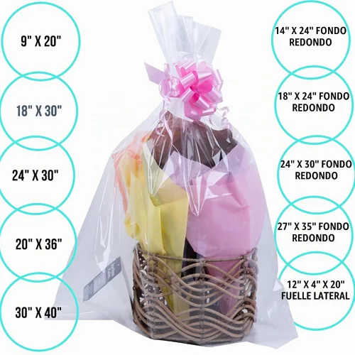 Vista 6 de Bolsas de regalo de celofán transparente A1BS, Transparente, 1